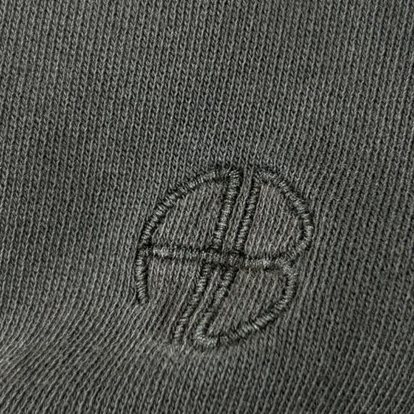 Anine Bing Washed Black Tonal Embroidered AB Sweatshirt Small - Picture 8 of 14